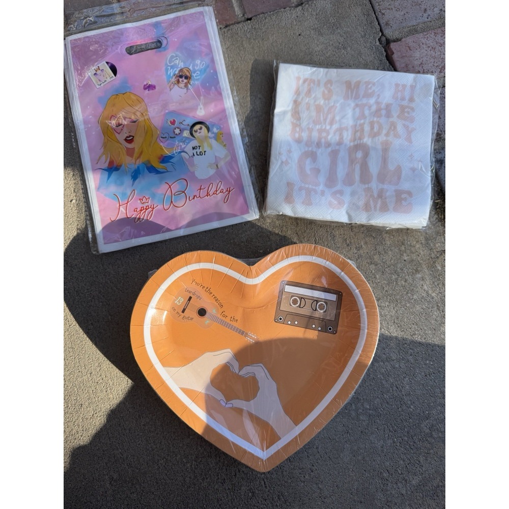 Taylor Swift Birthday Party Heart 50 Plates Napkins Party Bags